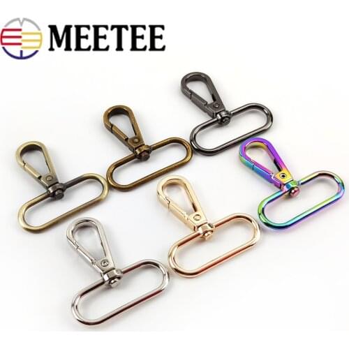 10pcs Meetee 12/16/20/25/32/38/50mm Lobster Swivel Clasps Hook Dog Collar Carbiner Buckles Key Chain DIY Bags Hardware Accessory