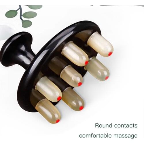 100% Natural Ox Horn Massager for Head Body Hair Comb Massage Brush Slimming Spa Anti Cellulite Acupuncture Acupoint Comb Relax