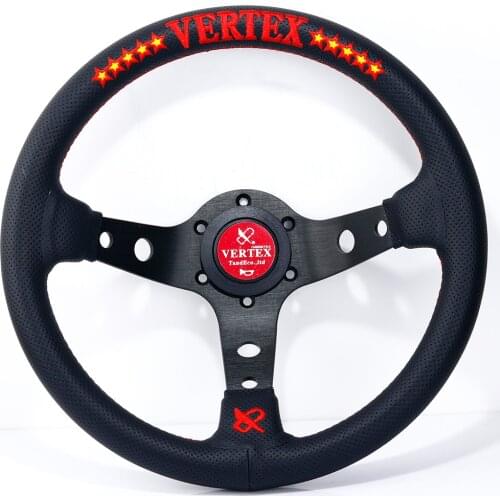 13inch/320mm Vertex Genuine Leather Embroidery Drift Sport Steering Wheels