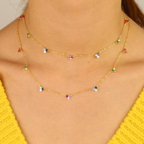 2020 100% 925 Sterling Silver dainty round cz charm drop chokers Pendant necklace for Women Fashion Jewelry Mothers Day gifts