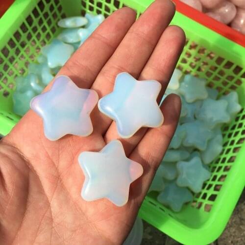 3pcs Natural opal Crystal gemstone Star meditation healing chakra polished quartz crystal star as gift