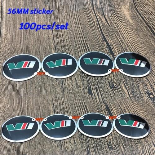 Car Accessorie 100X 56mm 2.2inch VII logo Emblem Sticker Car Styling Wheel cap Cover Decal Label for Octavida Jetta Fabia Yeti