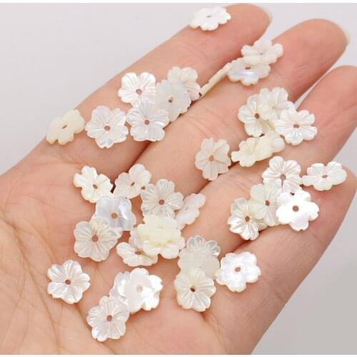 4pcs Natural Freshwater White Five Petal Flower-shaped Shell Pendant Beads for Jewelry Making Bracelet DIY Necklace Accessories