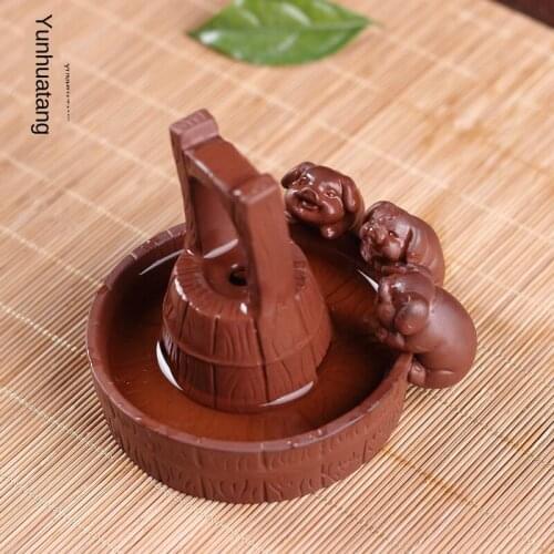 Fun Piggy Drink Three Pigskin Clay Tea Ornaments Ceramic Kung Fu Tea Set Tea Set Tea Ceremony with Zero Tea Pet Mini Tea Set