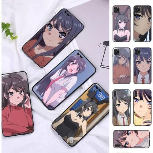 FHNBLJ Anime Mai Sakurajima Phone Case for iPhone 8 7 6 6S Plus X 5S SE 2020 XR 11 12 pro XS MAX