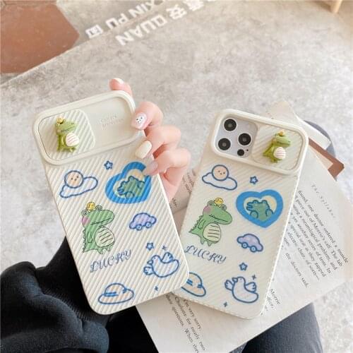 Cartoon Balloon Dumbo Phone Case For Apple iPhone 12 Mini 11 Pro Max XR X XS 7 8 Plus Push-pull Lens Protective TPU Shell