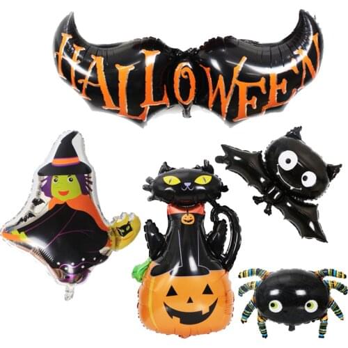 Halloween balloon black bat balloon cartoon hydrogen balloon Halloween party atmosphere decoration aluminum foil balloon