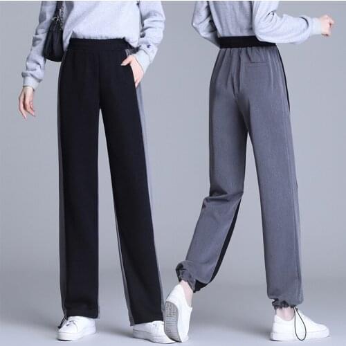 Patchwork Elastic High Waist Joggers Women Fashion Casual Harem Pants Women 2021 New Sweatpants Women Loose Pants Streetwear