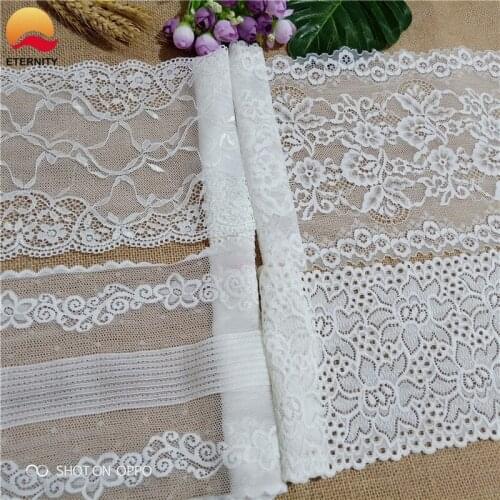 16-22.5CM E1019 White Elastic Lace Ribbon DIY Used For Sewing Ladies' Underwear & Home Decoration Lace Fabric