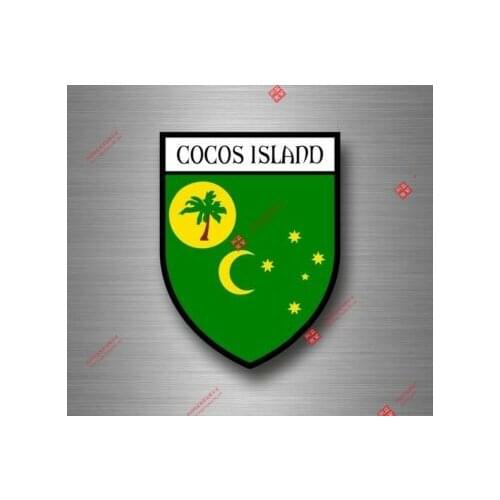 Personality Sticker Decal Souvenir Car Coat Arms Shield City Travel Australia Cocos Island Racing Motorcycle Helmet Stickers