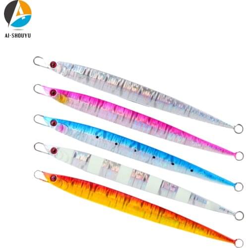 AI-SHOUYU Metal Jig Spoon Lure 80g 100g 135g Jigging Lead Fish Sea Bass Fishing Lure Artificial Bait Lead Minnow Lure