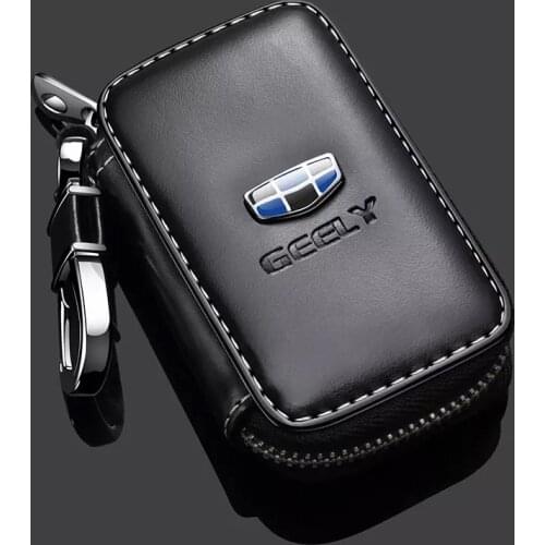 Leather Car Logo Key Cover Remote Key Case For Geely Atlas Boyue NL3 Emgrand X7 EmgrarandX7 EX7 SUV GT GC9 Borui Coolray Style