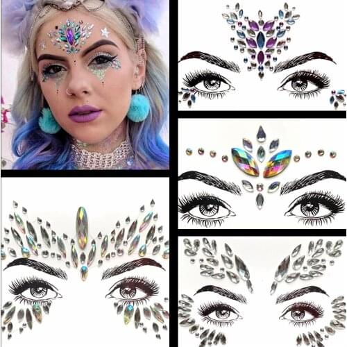 Beautiful Self Adhesive Flash Eye Gems Tatoo Sticker Diamond Face Jewels Paste Eyes Makeup Tool Easy To Use For Performance Club