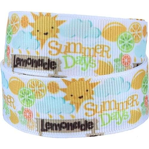 FLRA Ribbon Wholesale summer days hot sun and lemon printed cheer ribbon