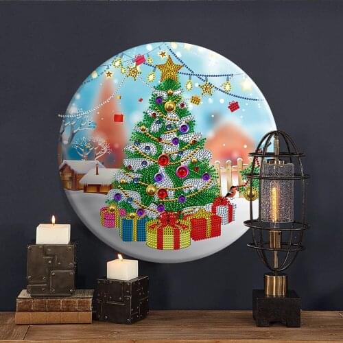 Christmas 5D Diamond Painting Set Diamond Mosaic Embroidery Cross Stitch Round Tin Painting With Diamonds DIY Craft Home Decor