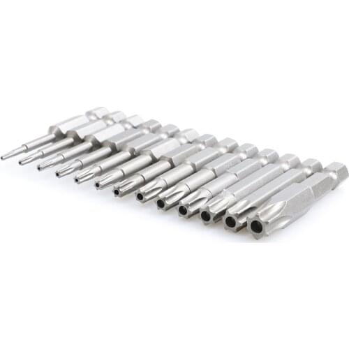 1pcs S2 alloy steel 50mm long Torx screwdriver bit 1/4" hexagon handle T6 T7 T8 T9 T10 T15 T20 T25 T30 T40 T45 screwdriver bit