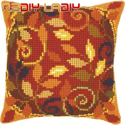 REDIY Cross Stitch Cushion Cover BIRCH TREES Decorative Pillow Case Chair Cushions Chunky Yarn Cross-Stitch Kits Throw Pillows