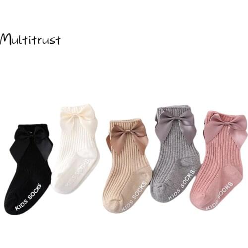 Baby Girl Socks Toddler Baby Bow Cotton Mesh Breathable Socks Newborn Infant Non-slip Baby Girls Socks 0-3 years
