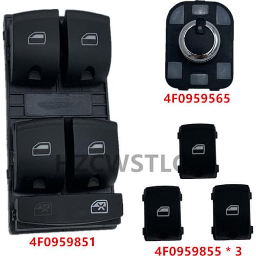New Power Window Mirror Switch Button 4F0 959 851 4F0 959 855 4F0959565 For AUDI A6 S6 C6 RS6 A6 Allroad Quattro A3 Q7