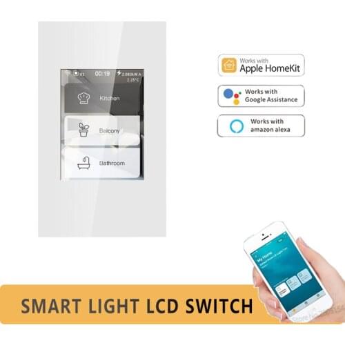 2020 Latest 4models in one LCD WIFI Smart US wall Switch work with app homekit ,alexa,google home smart switch for smart home