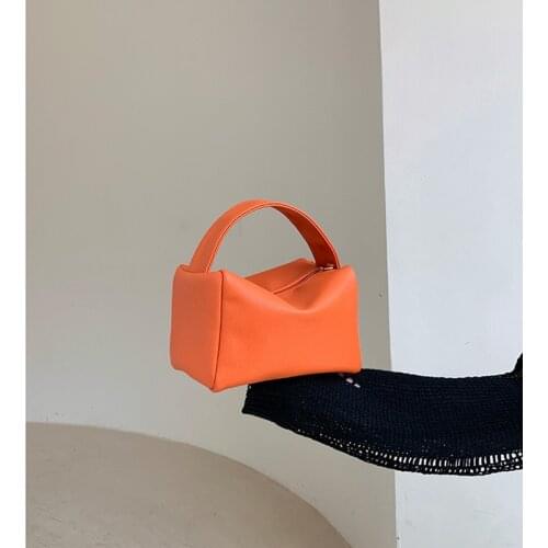 New Style Litchi Leather Square Box Handbag 2021 Korean Ins SimpleTofu bag Soft Crossbody Bag For Women