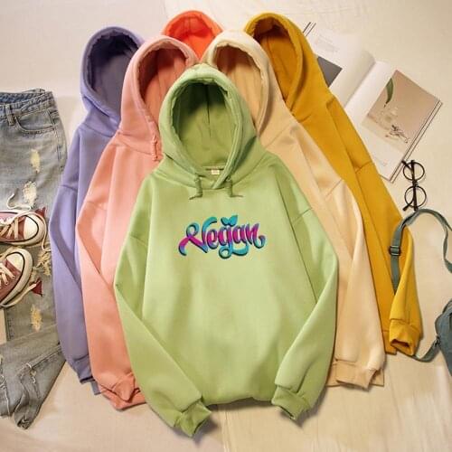 Autumn Funny Letter Print Sweatshirt Women Tops Kawaii Oversized Hoodies Full Sleeve Hooded Pullovers Clothes Jacket Jumper