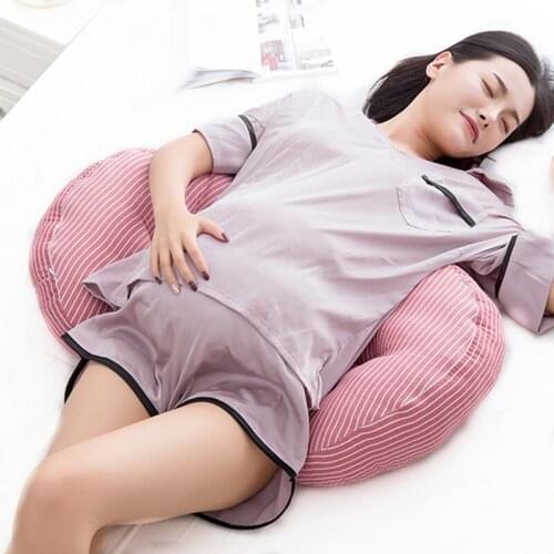 Multifunctional Cotton Pregnant Women Pillow U-shape Maternity Support Ventral Sleeping Pad Washable Cushion Bedding