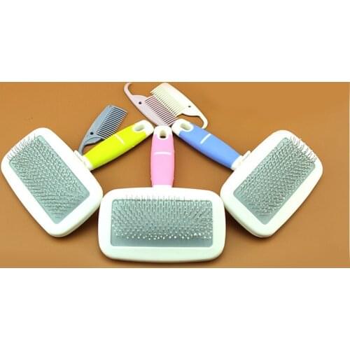 Pet Puppy Dog Cat Hair Grooming Trimmer Flea Comb Gilling Brush Slicker Tool M