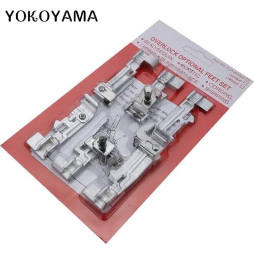 YOKOYAMA Sewing Machine Overlock Presser Foot 6 Suits Lace Rubber Band Clip Curved Fold Brother Multifunctional Household