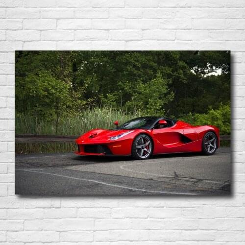 Modern Painting Supercar Wallpaper Ferraris LaFerrari Red Car Wall Art Posters Canvas Prints for Home Room Decor