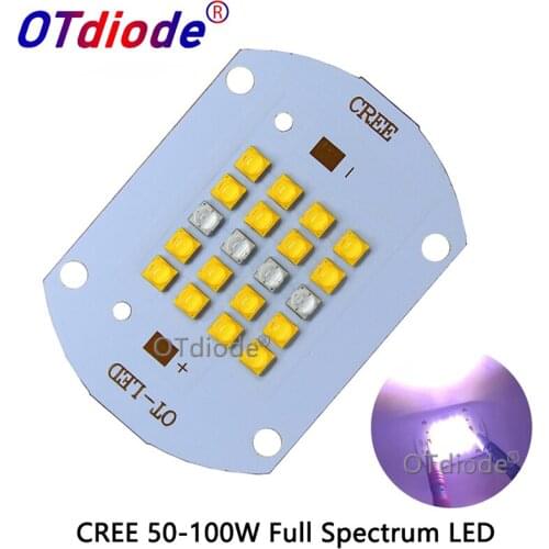 CREE High Power 50W-100W White Full Spectrum LED XPG3 Grow Light Diodes +Royal Blue450nm Aquarium Plant COB Chip+Driver Heatsink