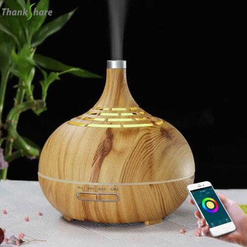 APP WiFi Control Humidifier Ultrasonic Air Mist Maker Aroma Essential Oil Diffuser 7 Color LED Night Light 400ML For Home Office