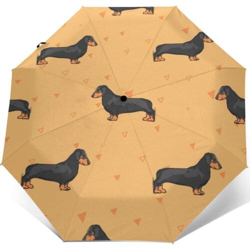 Dog Duchshund Windproof Automatic Folding Inverted Umbrella Portable Paraguas for Man Woman