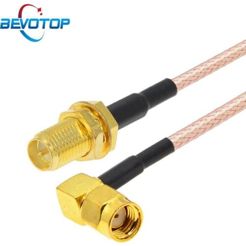 WIFI Antenna Extension Cable RP-SMA Female to RP-SMA Male Right Angle RF Adapter 50 Ohm RG316 Cable RF Coaxial Pigtail Jumper