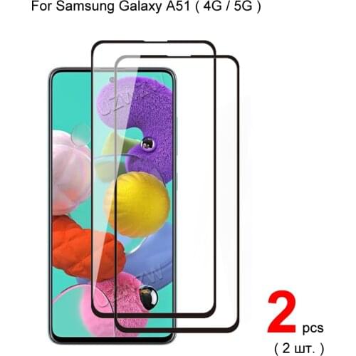 2pcs Glass For Samsung Galaxy A51 A51 5G Full Cover Screen Protector Protective Tempered Glass For Samsung Galaxy A51 Glass