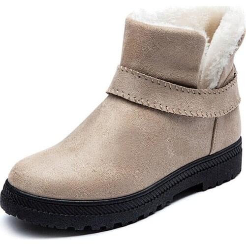 Botas Femininas Women Boots 2017 New Arrival Winter Women Snow Boots Slip On Flat Bottom Warm Fur Shoes Woman Ankle Boot XKD2149