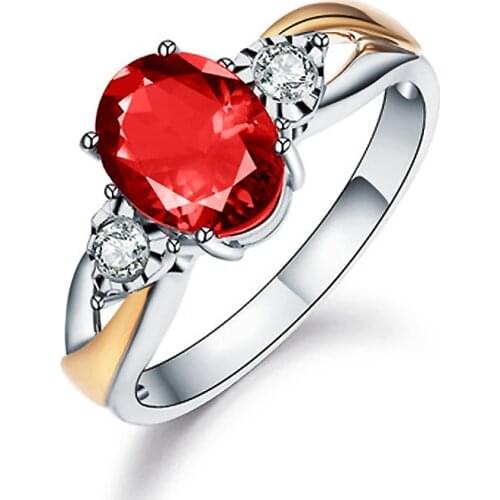 Classic Ring for Women 925 Silver Jewelry Accessories with Ruby Zircon Gemstone Open Finger Rings Wedding Party Gift Ornaments