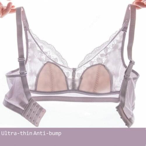 Womens Sexy Lingerie Lace Push Up Bra Lady Seamless 3/4 Cup Big Size Bras Woman Ultrathin Transparent Underwear Bras