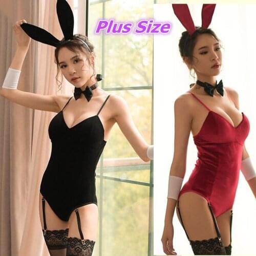Women Sexy Lingerie Plus Size Roleplay Bunny Girl Rabbit Uniform Sexy Cosplay Kawaii Lingerie Outfit Halloween Sexy Costumes