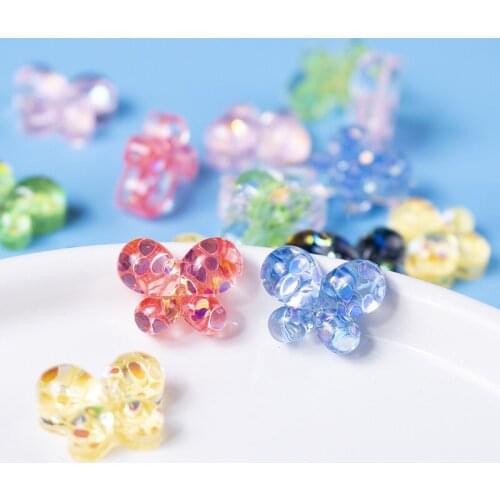 10PCs Symphony Butterfly 3D Nail Art Charms 11x14mm Large Rhinestones For Nails Holographic Colorful Butterfly Nail Jewelry