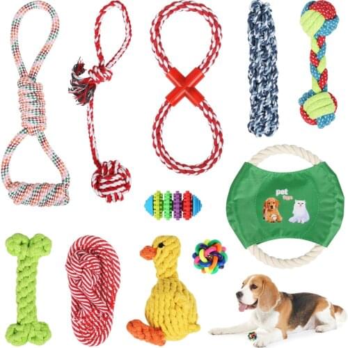 10pcs Dog Cotton Rope Toys Puppy Dog Chew Toys Teething Training for Small and Medium Dog J2Y