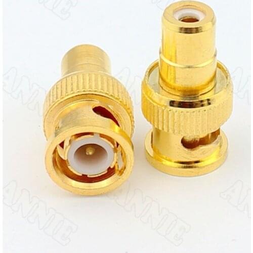 100pcs/lot BNCJ/RCAK Gold Plated Audio Converter BNC Male/RCA Female AV Socket