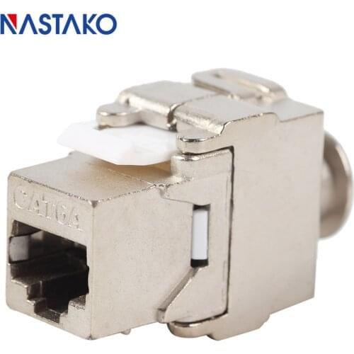 Cat6A RJ45 Keystone Jack 10GB Network CAT 6A RJ45 Shielded Keystone Ethernet Module Adapter suitable for CAT7 T568A & T568B
