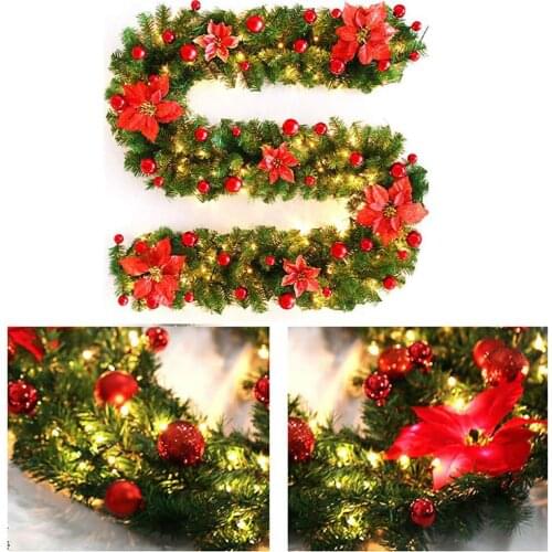 2021 New Christmas Explosion 2.7m Christmas Cane Garland with Lights Family Hotel Christmas Decorations