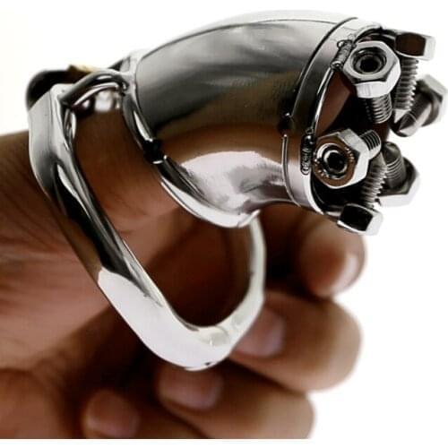 For Men Penis Lock Stainless Steel Cock Cage Penis Ring Chastity Device Belt Tool Restraint Sex Toys C124 3 Sizes Choose