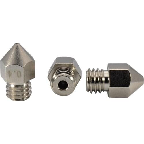 3x Upgraded Plated Wear Resistant Brass MK8 Nozzle For Creality CR-10 All Metal Hotend Ender 3, CraftBot Tevo Tornado 3D Printer