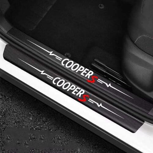 For Mini coopers R56 R50 R51 R52 R53 R52 R55 R57 r58 r59 R60 Countryman 4pcs car Sticker door carbon leather Fiber Sill Plate