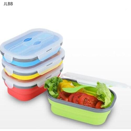 800ml Creative Foldable Lunch Box Silicone Collapsible Portable Lunch Box Large Capacity Bowl Lunch Bento Box Folding Lunchbox