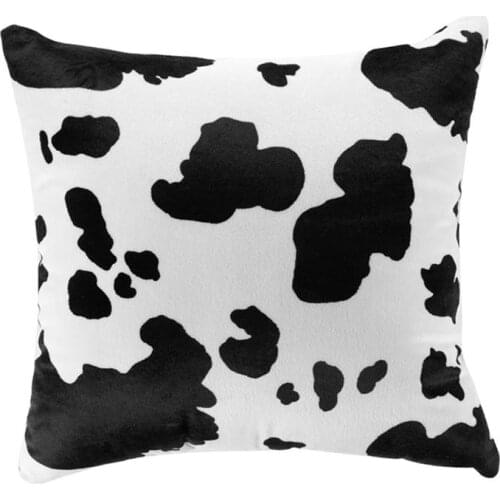 Pillowcase Decorative Cow Pattern Luxurious Pillowslip Pillow Case For Bench Lounge Decorative Short Plush Pillow Case Cushion