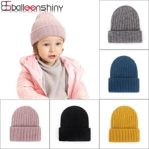 BalleenShiny Childrens Warm Hat 18*16cm 6months-4 years kid New Cotton And Cashmere Baby Pullover Warm Knitted Winter Hat